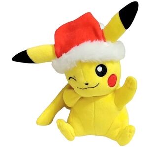 Pokemon Holiday Pikachu in Santa Hat Plush Toy 8"